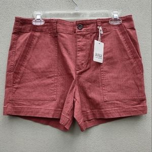 ANA High Rise Embroidered Shorts in Barn Red Size 6
